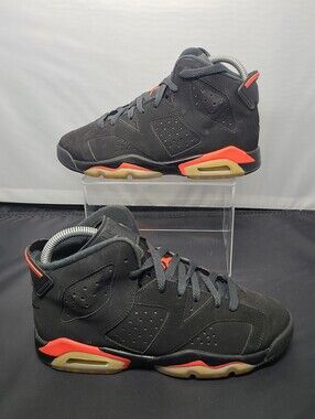 Nike Air Jordan Retro 6 Mid Infrared Red Black 384665-060 Gs kids Size 5Y